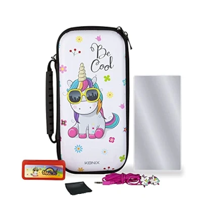 Image de Konix Unik Pack d&#039;accessoires Gaming Starter Kit Nintendo Switch, Switch Lite et OLED Housse Boîtier Jeux Verre trempé Écouteurs