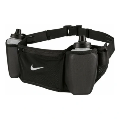 Image de NIKE Performance FLEX Stride DBL Bottle BELT 709ML Unisex Sac banane, Taille: One Size, Black/black/silver