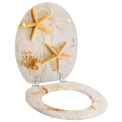 Image de vidaXL Abattant WC en MDF Etoiles de Mer Siège Toilette Salle Bain