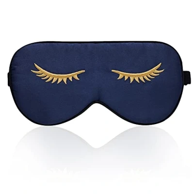 Image de Townssilk Masque de sommeil 100% soie avec sangle réglable, confortable et super doux, aide au ultime