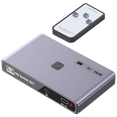 Image de MMOBIEL 4K@60Hz HDMI Switch 3 in 1 Out Diviseur Bidirectionnel Commutateur Hub à Télécommande Multi pour TV, Monitor etc. Compatible avec Apple Xbox, PS5/4, Firestick,