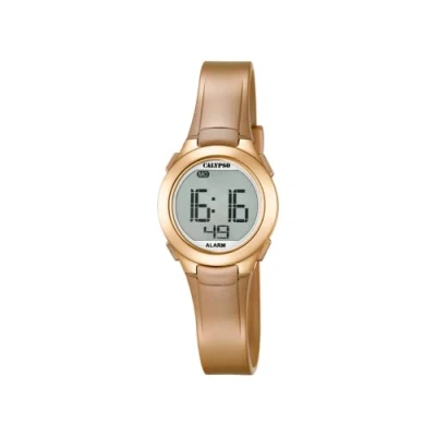 Image de CALYPSO K5677/3 Montre numérique Unisexe avec Cadran Bracelet en Plastique, LCD/doré, TFV8