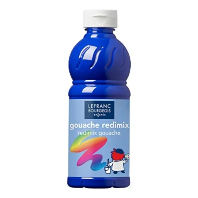 Image de Lefranc Bourgeois Gouache liquide Redimix pour enfants Bouteille 500ml Bleu Cobalt