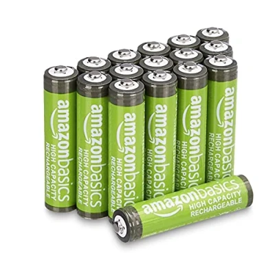 Image de Amazon Basics Piles Rechargeables AAA Haute capacité, 850 mAh, NiMH, pré chargées Lot de 16