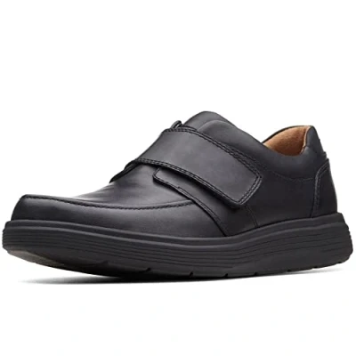 Image de Clarks Homme Un Abode Strap Mocassins, Cuir Noir, 40 EU