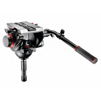 Image de Manfrotto 509 Tête Vidéo Fluide d&#039;Aluminium pour DSLR, Mirrorless, Caméra Vidéo, Accessoires de Photographie la Création Contenu, Videomaking, Vlogging 13,5 kg Charge Utile