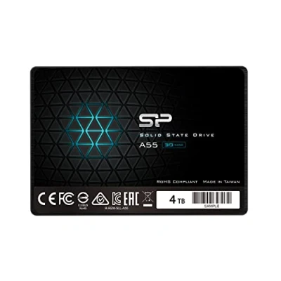 Image de Silicon Power 4To SSD 3D NAND A55 SLC Cache Performance Boost SATA III 2.5&quot; 7mm (0.28&quot;) Internal Solid State Drive (SP004TBSS3A55S25)