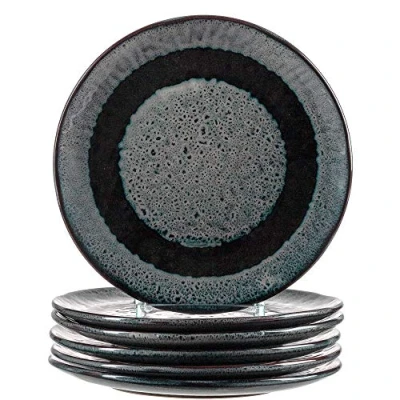 Image de Leonardo 018539 Matera Lot de 6 assiettes en céramique lavables au lave vaisselle rondes grès Vert Ø 22,5 cm