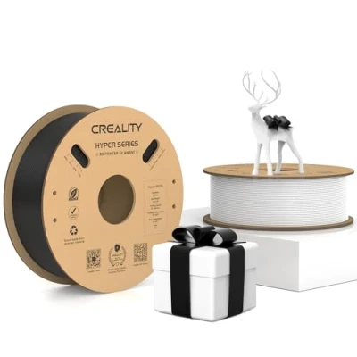 Image de Creality filament Hyper PETG, noir + blanc de 1,75 mm PETG 2 kg, pour imprimante 3D, précision dimensionnelle +/ 0,03 mm, matériaux d&#039;impression 3D la plupart des