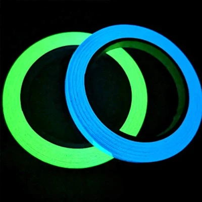 Image de Gebildet 2 pièces 10m x 1cm Glow in the Dark Tape, Lumineux Ruban Adhésif Autocollant, Phosphorescent, Fluorescente Nuit Amovible, Photoluminescent (Vert + Bleu Ciel)