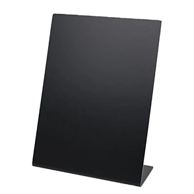 Image de HMF 46430 Présentoir de table Inscriptible à la craie Support en L Format A6 Noir