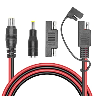 Image de RIIEYOCA adaptateur de connecteur DC 8 mm mâle vers SAE 14 AWG, avec inversion polarité et 5,5 x 2,5 pour panneau solaire portable RV générateur solaire, 1,8 m