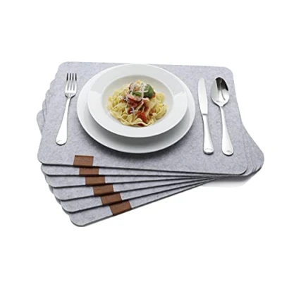 Image de B.PRIME Lot de 6 Sets Table en Feutre qualité supérieure Lavable 44 x 32 cm Anthracite