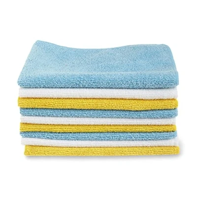 Image de Amazon Basics chiffon de nettoyage Microfibres Lavables et Réutilisables, Lot 12, Multi, 30.5 cm x 40.5