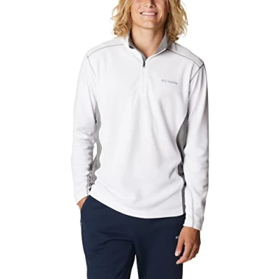 Image de Columbia Homme Klamath Range 2 Polaire Demi Zippée, Blanc, L