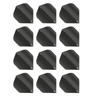 Image de RED DRAGON Hardcore XT ailettes de fléchettes standard extra épaisses à motifs noirs 4 jeux par paquet (12 au total)