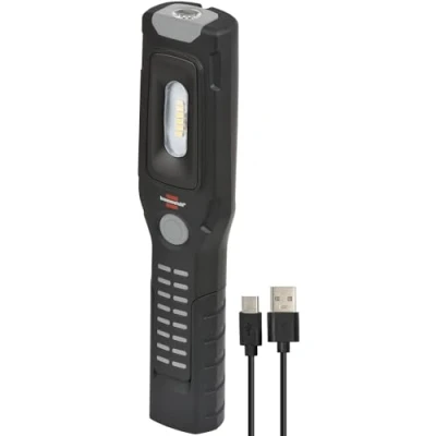 Image de Brennenstuhl Lampe d&#039;inspection rechargeable HL 501 A/LED avec aimant et 6 LED SMD (lampe durée de combustion max. 10 h, 500 lm + 120 lm, crochet rotatif à 360, support pliable)