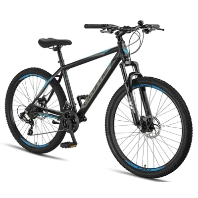 Image de un VTT pour tous ceux qui recherchent compagnon le quotidien et tout terrain. [Noir/Bleu, 27.5]