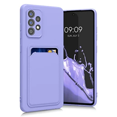 Image de kwmobile Housse Compatible avec Samsung Galaxy A52 / 5G A52s Coque de téléphone Compartiment Carte en Silicone Lavande
