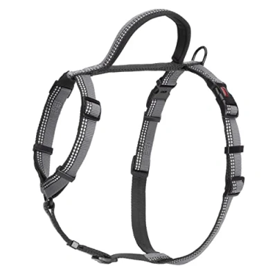 Image de Harnais de Promenade HALTI Design léger avec 5 Sangles Réglables, Bande Réfléchissante et Poignée Souple Doublée Néoprène. anti traction pour toute race chien (Taille XS, Noir)