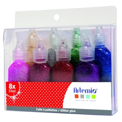 Image de Artemio Kit Colles Paillettes, 15 x 14 5 cm 8 tubes de 25 ml