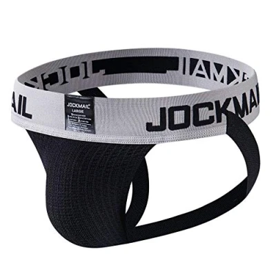 Image de JOCKMAIL Sous vêtement de sport pour homme Jockstrap, Noir , L