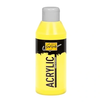 Image de Kreul 84202 Solo Goya Acrylic citron, flacon de 250 ml, peinture acrylique crémeuse polyvalente qualité étude, à base d&#039;eau, séchage rapide et mat
