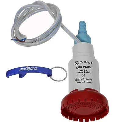 Image de Comet LUX PLUS Pompe submersible avec clapet anti retour (collé) + filtre 12 V 19 litres pour camping car, caravane, camping, bateau en kit porte clés pro Styling