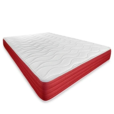 Image de DUÉRMETE ONLINE Matelas à mémoire de Forme Lite réversible, Ferme et Confortable, très Respirant, Face Hiver/été, Blanc, 135 x 190 cm