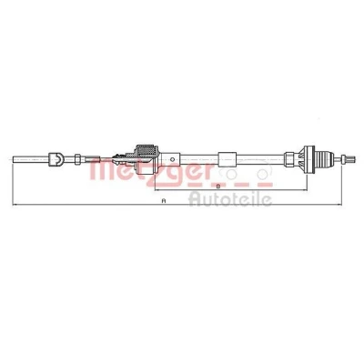 Image de METZGER 11.2532 Câble d&#039;Embrayage COFLE OPEL: Corsa B 3/5 portes, Tigra Coupe