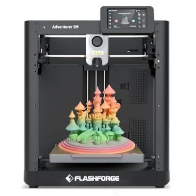 Image de Flashforge Adventurer 5M imprimante 3D, 3D haute vitesse 600mm/s avec mise à niveau automatique, buse changement rapide et plaque PEI, 220x220x220mm