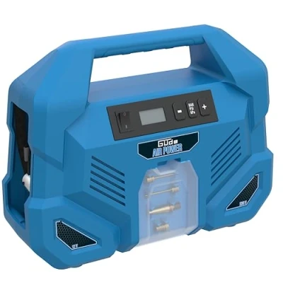 Image de Güde Compresseur Airpower Dual Drive 12/230 V/5 pièces (150 W, max 8 bar, 20 l/min eff. Quantité de livraison, sans huile ni entretien, connexion 12 V et 230 V, écran LCD, tuyau d&#039;air