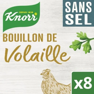 Image de Knorr Bouillon de Volaille sans Sel Riche en Goût Colorant 8 Tablettes