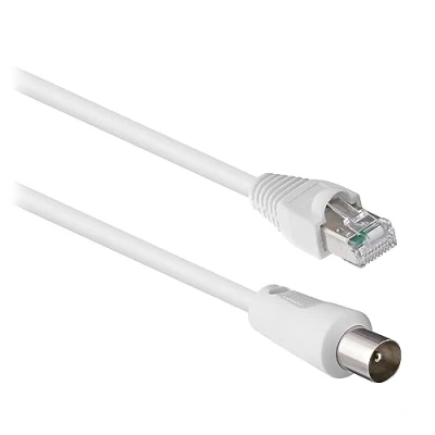 Image de T&#039;nB Câble RJ45 : Coaxial M/M 2 Mètres Blanc