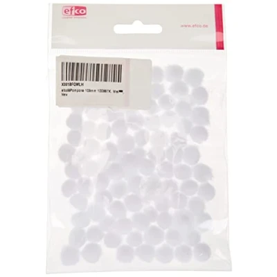 Image de Efco 1002901 Pompons 10 mm 100 pcs Blanc Polyamide 17 x 15 2 cm