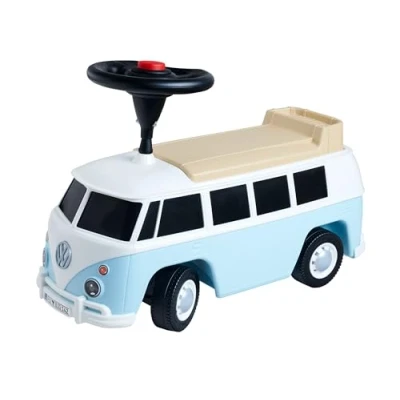 Image de Big Baby VW T1 Voiture 2 en 1 pour enfants de 18 mois à 5 ans (50 kg max) avec klaxon, compartiment et petit dossier