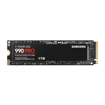 Image de Samsung SSD 990 Pro NVMe M.2 Pcle 4.0, Interne, Capacité 1 To, Vitesse de lecture jusqu&#039;à 7 450 Mo/s, Gestion Intelligente la Chaleur avec Revêtement en Nickel, MZ V9P1T0BW