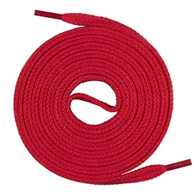 Image de lacets Mount Swiss© Premium, 1 paire de plats, 100% coton, indéchirables, largeur 7 mm, longueur 45‑200 cm 110 cm Rot