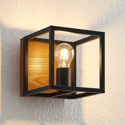 Image de Lindby Miravi applique avec élément en bois