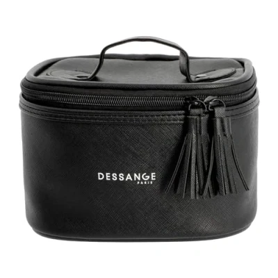 Image de Dessange Trousse de Beauté Noir Simili Cuir voyage toilette Grand Compartiment Résistant Facile a Transporter