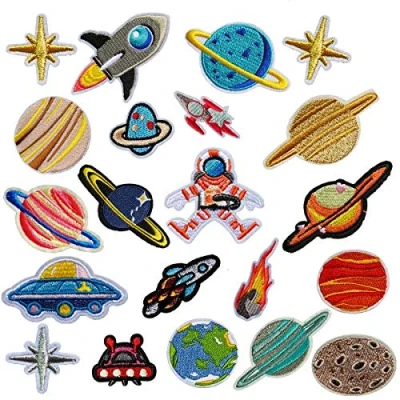Image de MWOOT Broderie Patch Thermocollant, 21 PCS Planet Autocollant Iron on Patches Appliques Ecussons à Coudre Transferts Thermocollants Décalcomanies