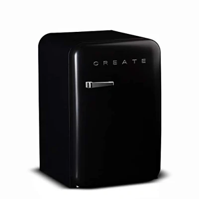 Image de CREATE / RETRO FRIDGE 83.5 SILVER/Réfrigérateur Noir avec Poignée Argent/Pratique et fonctionnel, Matériaux résistants