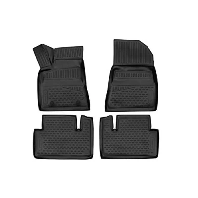 Image de Element Tapis de Sol sur Mesure en Caoutchouc Tesla Model 3 2017 2021 Noir Ajustement mesuré au Laser personnalisé