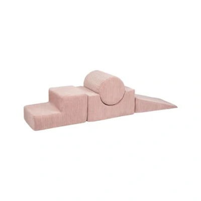 Image de MEOWBABY 4 Elements Soft Foam Blocks Playset Aire de Jeux pour Bébés et Tout Petits, Blocs d&#039;escalade d&#039;intérieur, Kord, Rose Poudré
