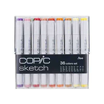Image de Copic Sketch Set Marqueurs à l&#039;alcool, CS36S, Multicolor, 36 markers