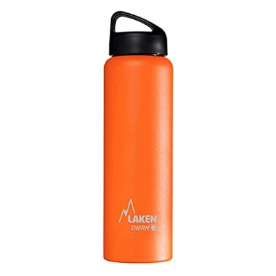 Image de Laken Bouteille Isotherme Classique en Acier Inoxydable avec Isolation Sous Vide et Goulot Large 1 Liter Orange