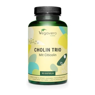 Image de Choline Vegavero® Avec 3 Formes Actives : L Bitartrate, CDP Citicoline et Phosphatidylcholine Sans Additifs Fonction Hépatique 90 Gélules (3 Mois) VEGAN