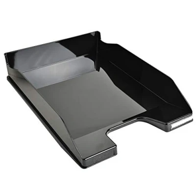 Image de Exacompta Réf. 113214D Lot de 6 corbeilles à courrier COMBO MIDI dimensions utiles 34 x 25 6,5 cm pour documents au format A4 + couleur noir glossy
