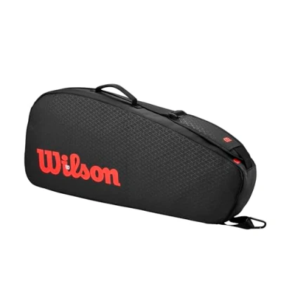 Image de Wilson Clash V3 Super Tour Sac de Raquette Tennis Noir/Infrarouge Peut contenir jusqu&#039;à 3 Raquettes, Noir/Infrarouge, Holds up to Rackets, Rackets