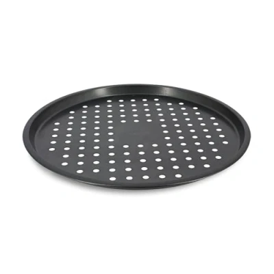 Image de MENASTYL PLAQUE À PIZZA AMANDINE 33,5CM EN ACIER CARBONE GRIS ANTHRACITE